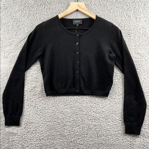 BARDOT Amanda Crop Cardigan Sweater Black medium